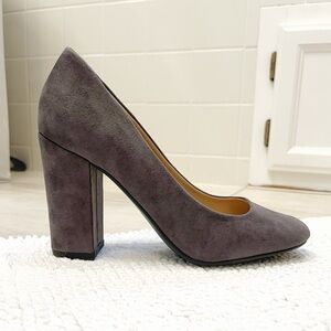 A New Day - Gray Suede Block Heel Pumps | Size 5.5